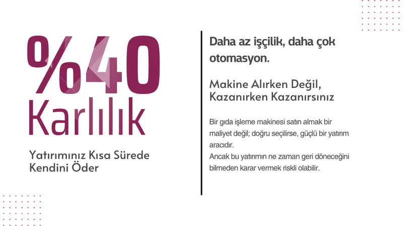 Makinelerimizle Üretim Fireleri %40 Azalır